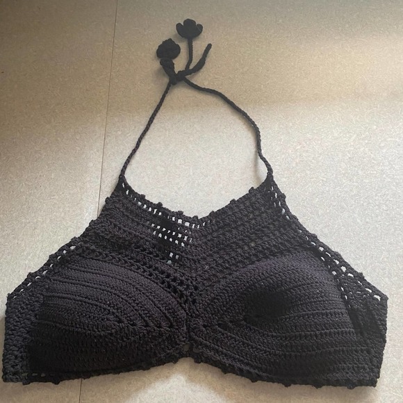 Bikini Lab ASOS Black Handmade Crochet Whimsigoth Festival Coastal Cowgirl… - Picture 3 of 7